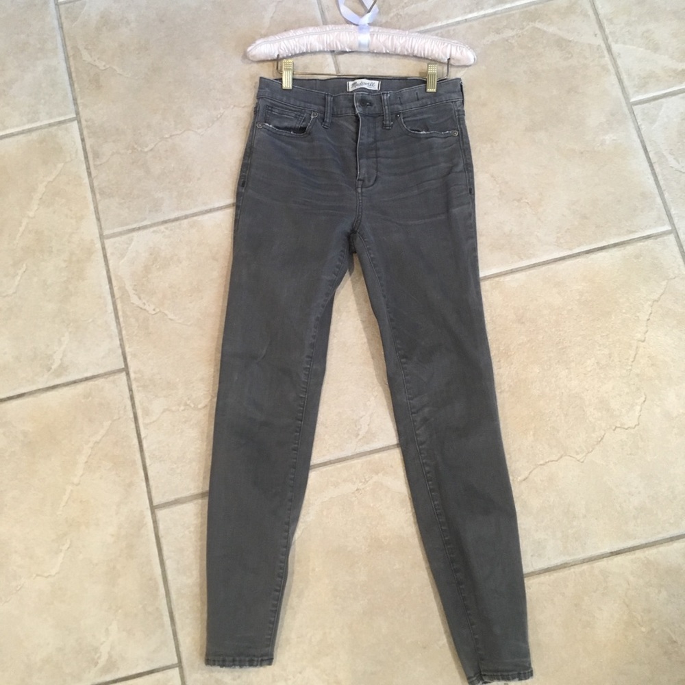 Madewell high rise gray skinny jeans